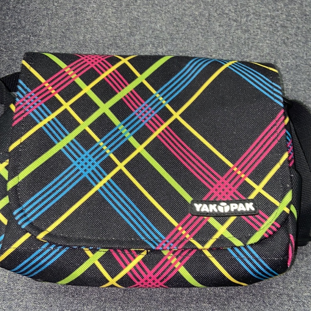 Vintage 1990s YAK PAK Canvas Colorful Adjustable Crossbody Bag 💚💙🩷💛 - Picture 10 of 10